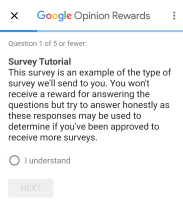 Google Opinion Rewards Test Survey - Be Careful!