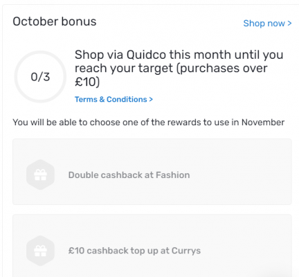 Quidco Monthly Bonus