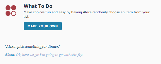 Alexa Make Your Own Skill