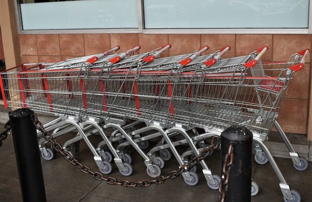 shopping cart cash on floor