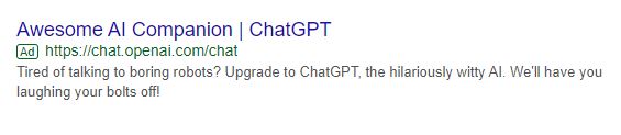 CHATGPT Google Ad