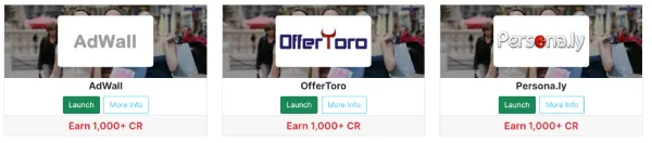 CreationsRewards review offerwall selection