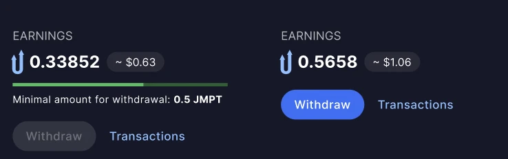 JumpTask Minimum Withdrawal
